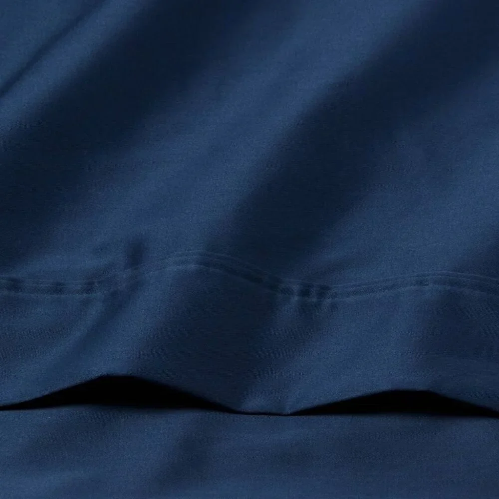 NEW Threshold 400 Thread Count Performance Flat Sheet - King - Metallic Blue